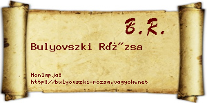 Bulyovszki Rózsa névjegykártya